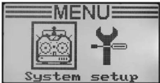 MENU System setup