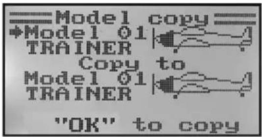 Model copy +Model 01 TRAINER Copy to Model 01 TRAINER "OK" to copy