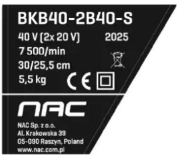 NAC BKB40-2B40-S - Inne oznaczenia na maszynie - 1
