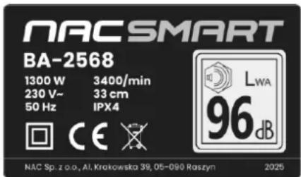 NAC BA-2568 - Inne oznaczenia na maszynie - 1