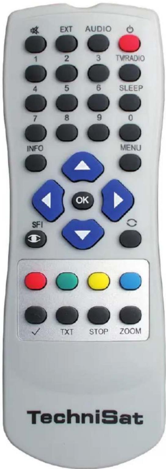 EXT AUDIO TV/RADIO SLEEP INFO MENU OK SFI √ TXT STOP ZOOM TechniSat