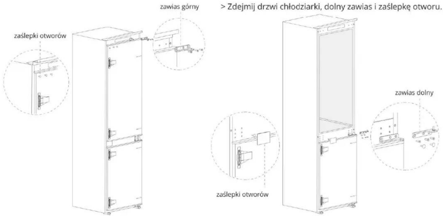 Berg CZZ194NWM22 - Zmiana kierunku otwierania drzwi. - 8