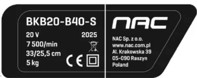 NAC BKB20-B40-S - Inne oznaczenia na maszynie - 1