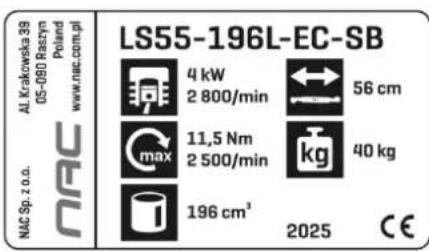 NAC LS55-196L-EC-SB - Inne oznaczenia na maszynie - 1