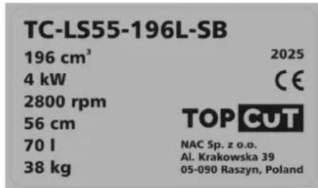 NAC TC-LS51-166L-SB - Inne oznaczenia na maszynie - 1