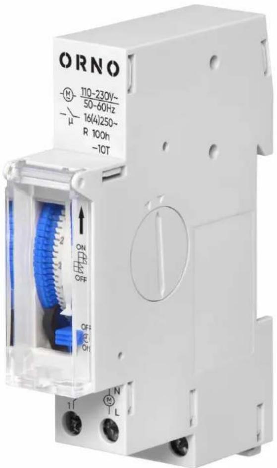 ORNO M- 110-230V~ 50-60Hz μ- 16(4)250~ R 100h -10T ON OFF OFF ON 1 2 3 N L