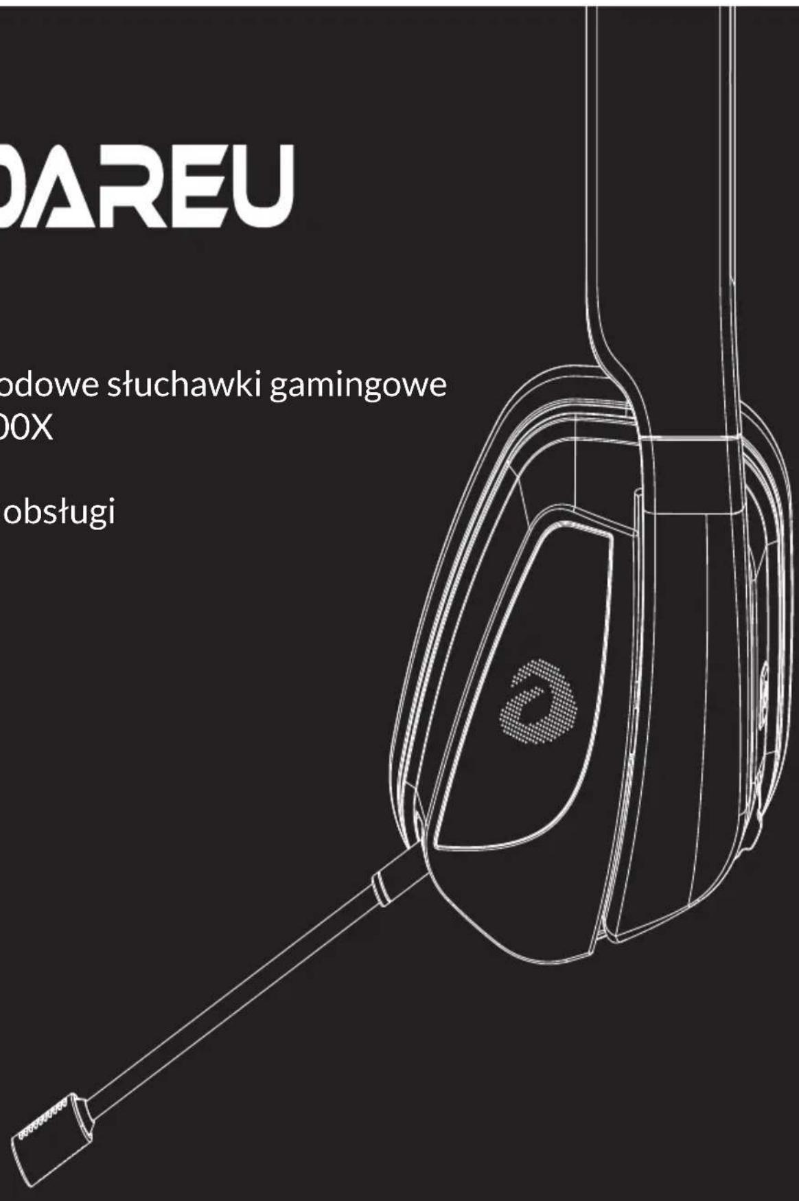 DAREU podowe słuchawki gamingowe 00X obstugi