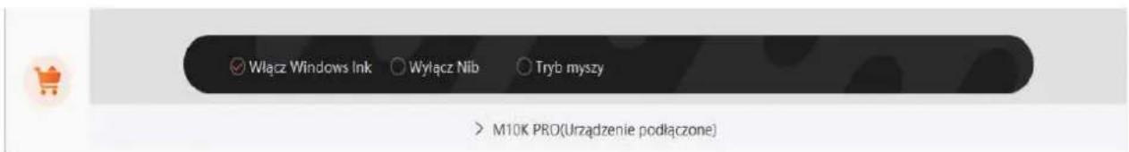 Włącz Windows Ink Wyłącz Nib Tryb myszy > M10K PRO(Urzadzenie podłączone)