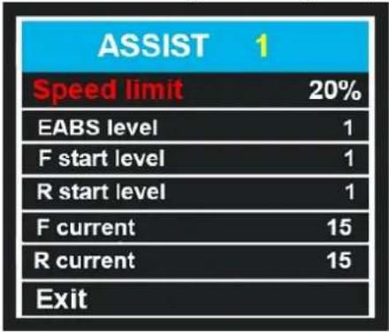 Hiley Tiger 10 - Assist parameter -> Assist 1/2/3/4/5 - 1