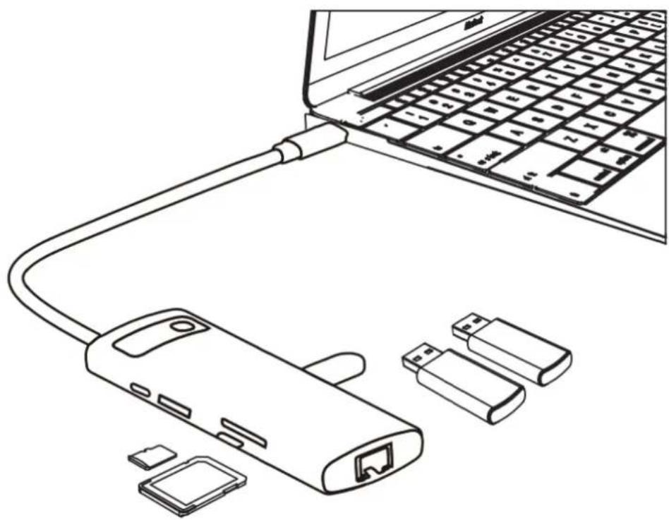 Baseus Metal Gleam CAHUB-CV0G - USB3.0 / SD - 1