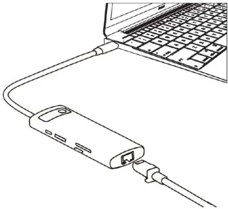 Baseus Metal Gleam CAHUB-CV0G - Port RJ45 - 1