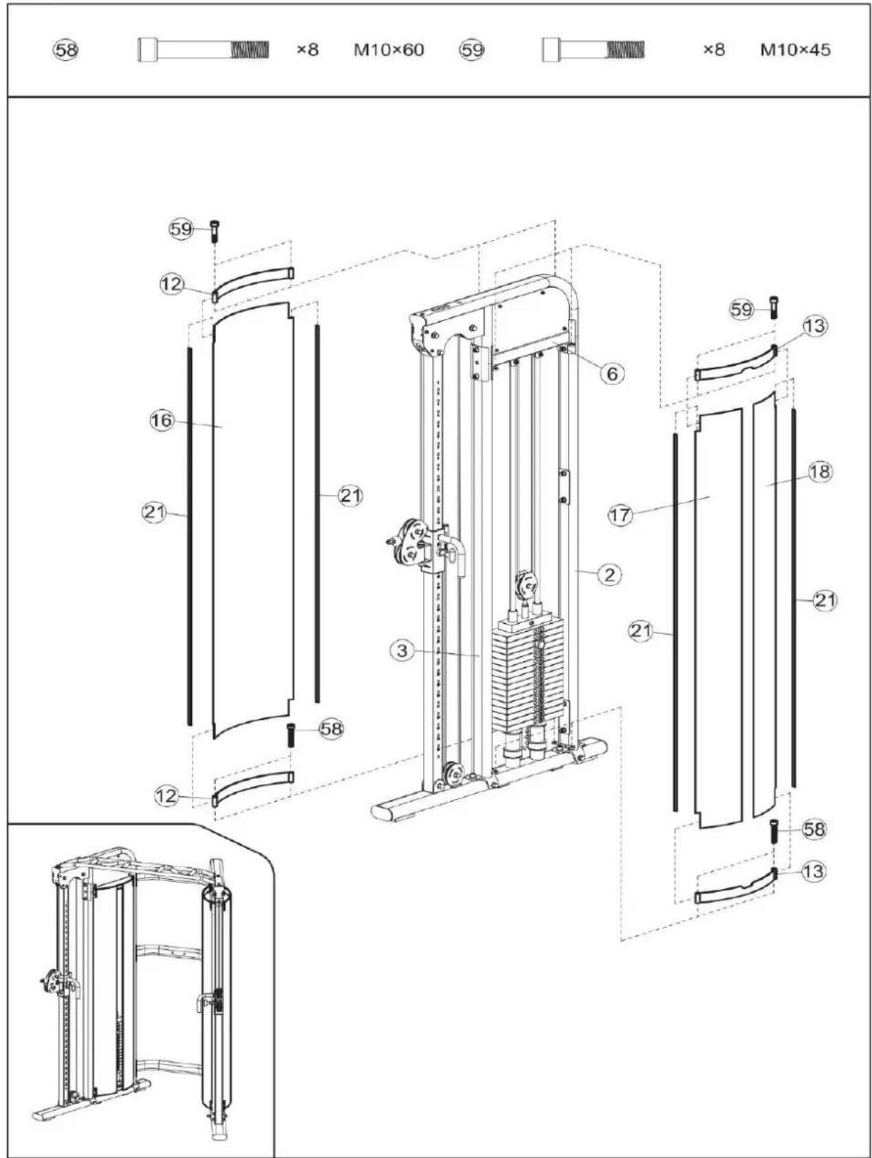 58 ×8 M10×60 59 ×8 M10×45 59 12 16 21 58 12 6 59 13 17 2 21 18 21 58 13