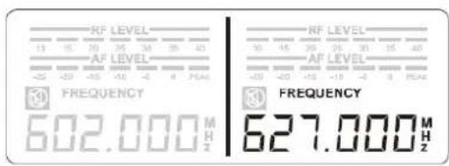 RF LEVEL 15 16 20 24 34 38 43 AF LEVEL -25 -29 -35 -40 -4 4 PDAE FREQUENCY 602.000 M FREQUENCY 627.000 M Hz