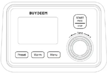 BUYDEEM START PHASE STOP Time Preset Warm Menu
