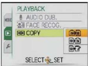 PANASONIC Lumix DMC-FT1EG-G - Press ▲/▼ to select the copy destination and then press [MENU/SET]. - 1