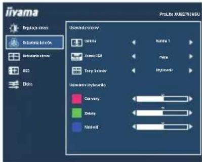 IIYAMA ProLite XU2793HS-B4 - Ustawienia kolorów \*1 Color Settings - 1