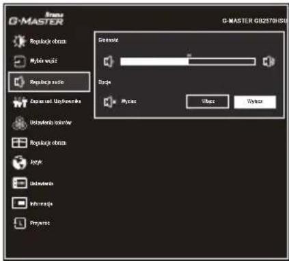 IIYAMA G-Master GB2570HSU-B1 - Regulacja audio Audio Settings - 1