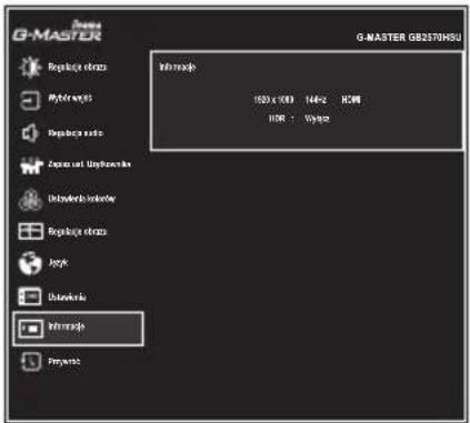 IIYAMA G-Master GB2570HSU-B1 - Informacje Display Information - 1