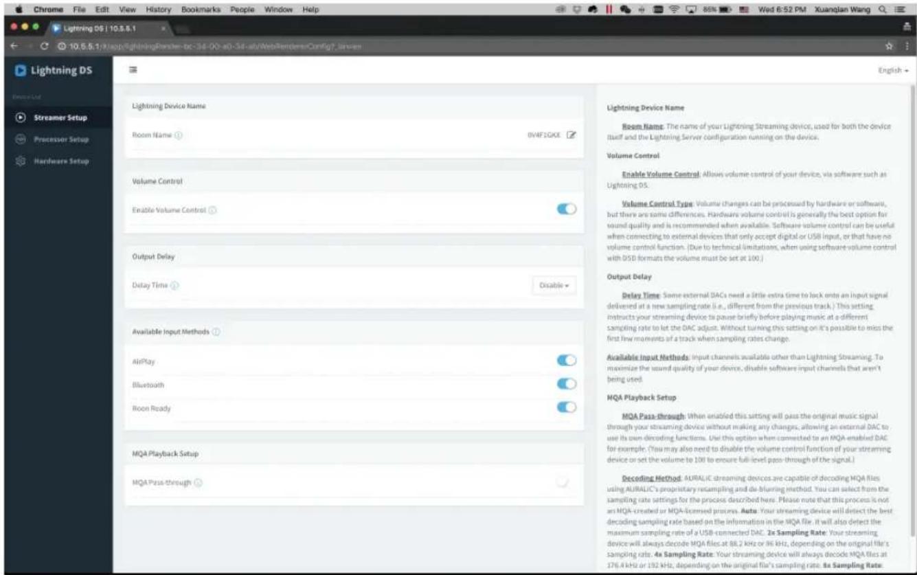 AURALiC Aries G1.1 - - Używając interfejsu Lightning web control - 1