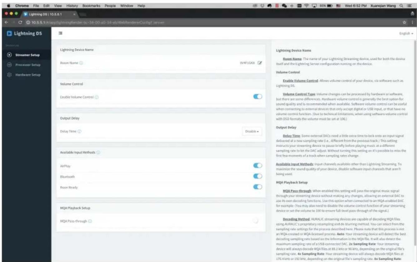 AURALiC Aries G1.1 - - Używając interfejsu Lightning web control - 1
