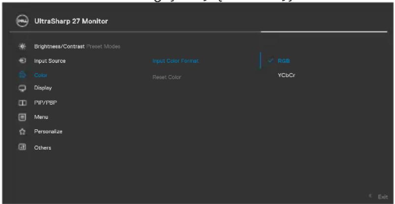 DELL UltraSharp U2724D - Input Color Format (Wprowadź format koloru) - 1