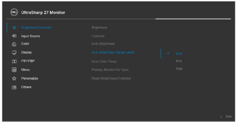 DELL UltraSharp U2724D - Ikona Menu i podmenu Opis - 1