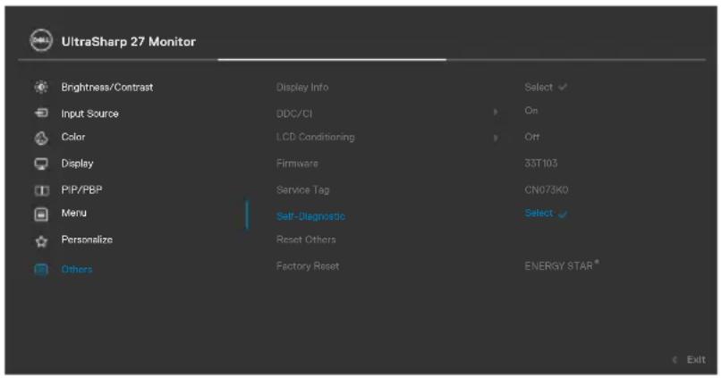 DELL UltraSharp U2724D - Wbudowane testy diagnostyczne - 1