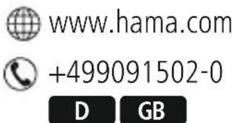 www.hama.com +499091502-0 D GB