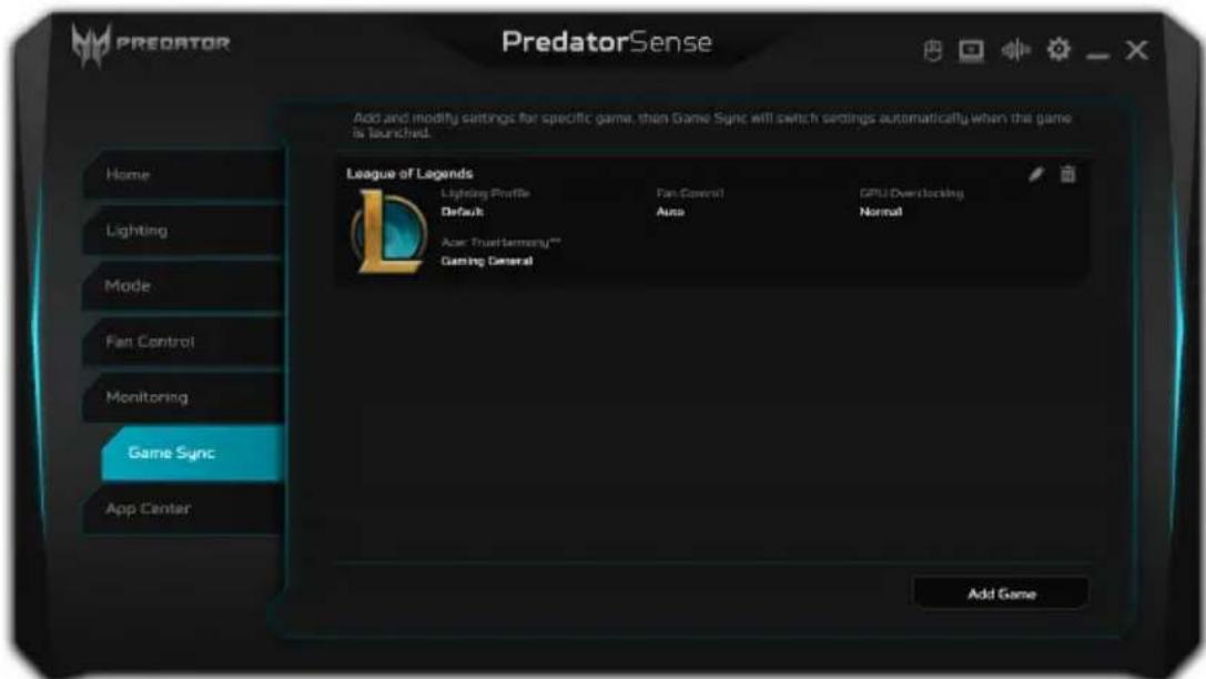 PREDATOR Triton 300 SE - Ustawienia synchronizacji gry - 1