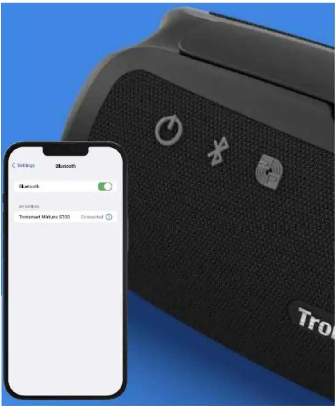 Settings Bluetooth Bluetooth MY DEVICES Tronsmart Mirtune S100 Connected