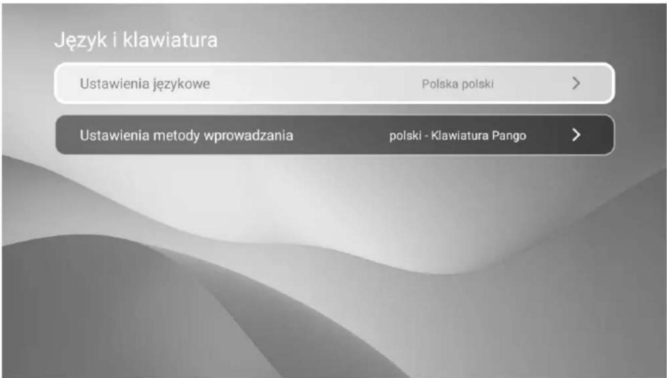 Język i klawiatura Ustawienia językowe Polska polski > Ustawienia metody wprowadzania polski - Klawiatura Pango >