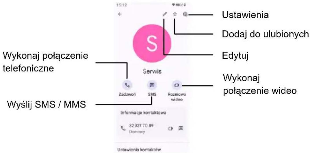 Ustawienia Dodaj do ulubionych Edytuj Wykonaj połączenie telefoniczne Wyślij SMS / MMS Servis Zadzworń SMS Rozmowa wideo Informacje kontaktowo 32.327 70 89 Domowy Ustawienia kontaktów