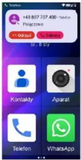 +48 887 707 400 - Telefon Polączenie ← Odrzuć → Odbierz Sr., 8 Sty Kontakty Aparat Telefon WhatsApp