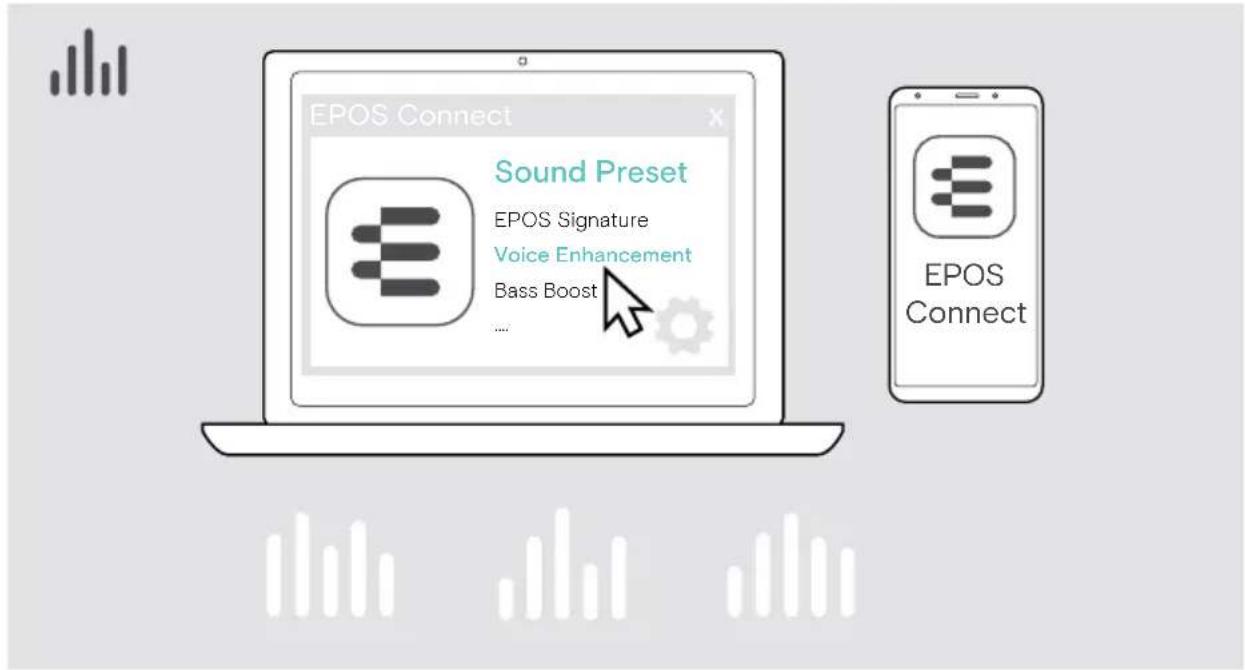 SENNHEISER ADAPT E1 - Wybór equalizera - 1
