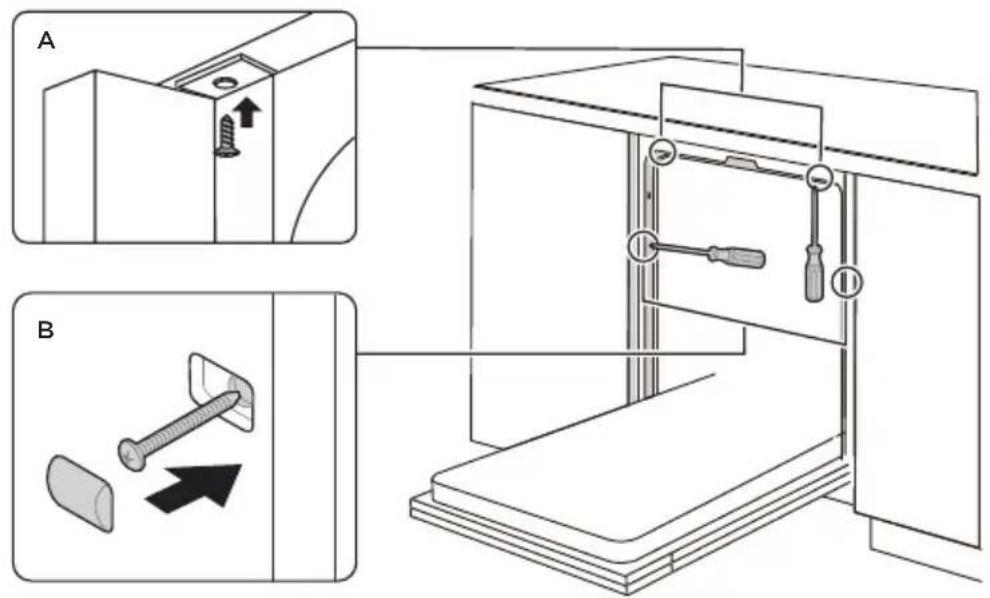 MIDEA MDWEB1004LB-WG-EE - Krok 4. Etapy instalacji zmywarki - 1