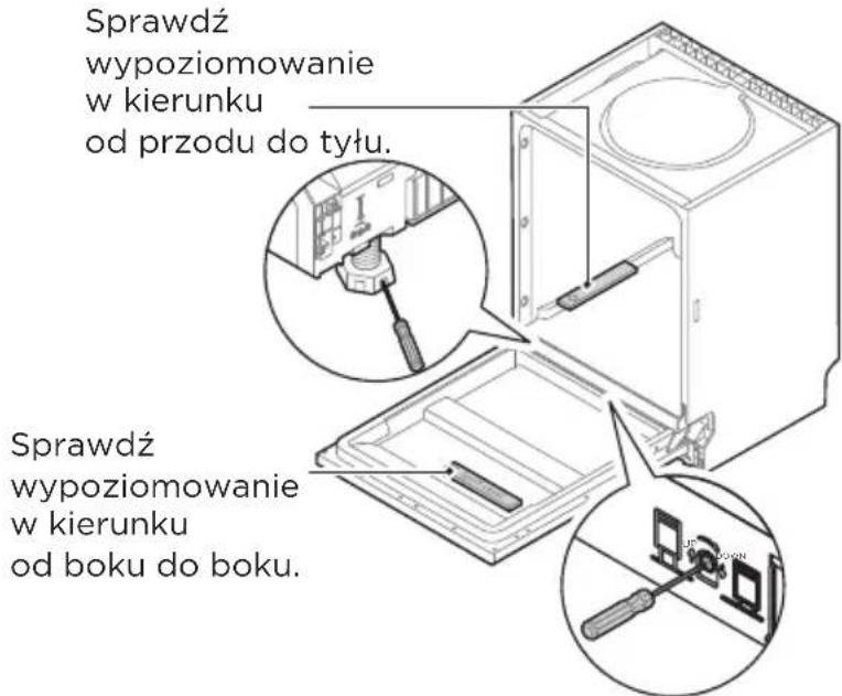 MIDEA MDWEB1004LB-WG-EE - Krok 5. Poziomowanie zmywarki - 1