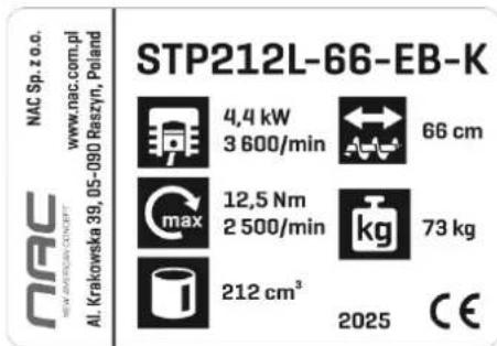 NAC STP212L-66-EB-K - Inne oznaczenia na maszynie - 1