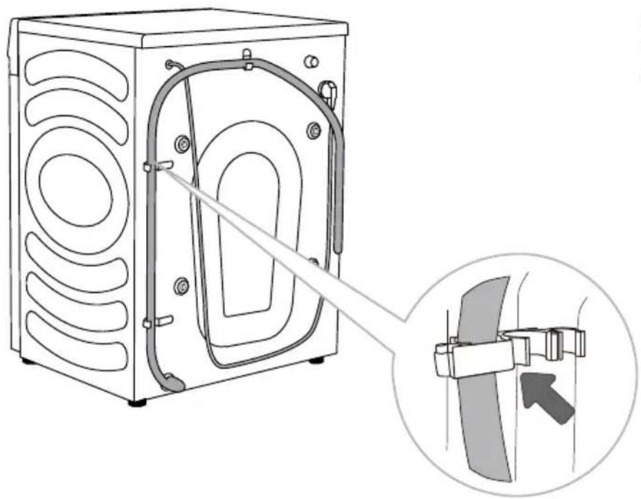GORENJE WD2PA964ADT - PODŁĄCZANIE I ZABEZPIECZANIE WEŻA ODPROWADZAJĄCEGO WODE - 3