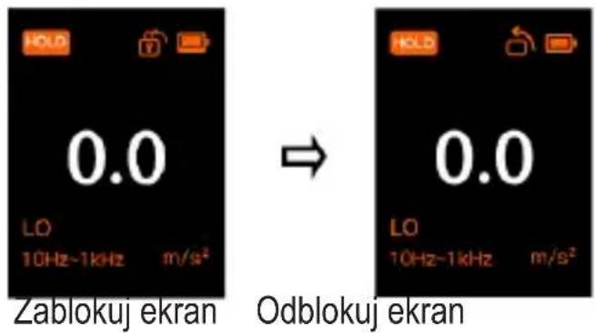 0.0 LO 10Hz~1kHz m/s² Zablokuj ekran Odblokuj ekran 0.0 LO 10Hz~1kHz m/s²