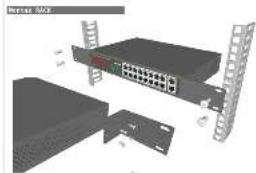 3D rendering of a network switch device with multiple Ethernet ports and ventilation grilles (no text or symbols visible)