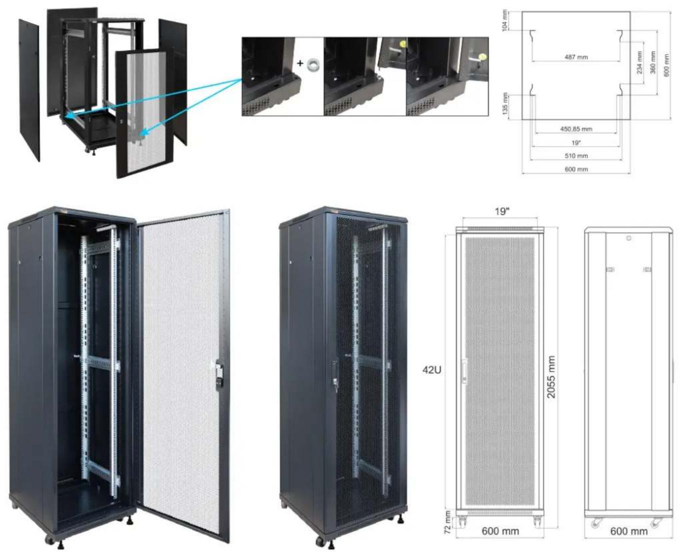 PULSAR RS4266P - Instrukcja złożenia szafy RACK: - 5