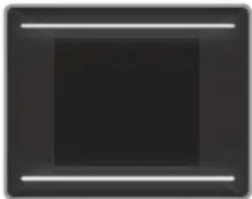 Solid dark square with two horizontal white lines on top and bottom (no text or symbols)