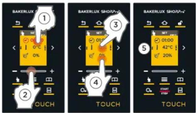Unox BAKERLUX SHOP.Pro TOUCH XEFR-04HS-ETDP - USTAWIANIE PARAMETRÓW WYRASTANIA - 4
