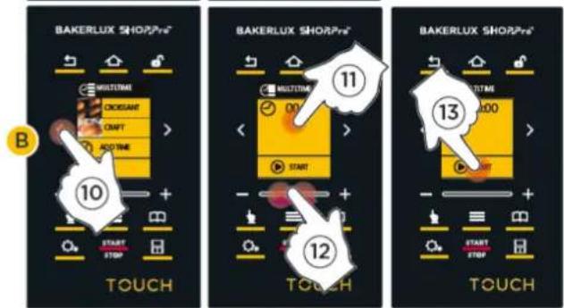 Unox BAKERLUX SHOP.Pro TOUCH XEFR-04HS-ETDP - Ustawianie timera dla każdej włóżonej blachy - 4