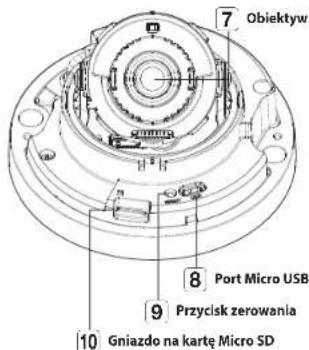 Obiektyw 7 8 Port Micro USB 9 Przycisk zerowania 10 Gniazdo na kartę Micro SD