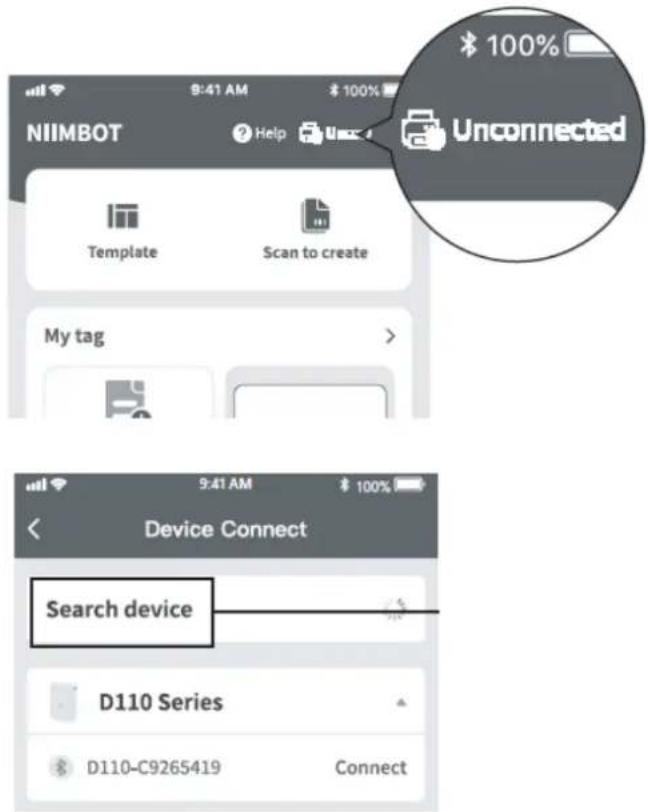 NIIMBOT D101 - Połączenie Bluetooth - 1