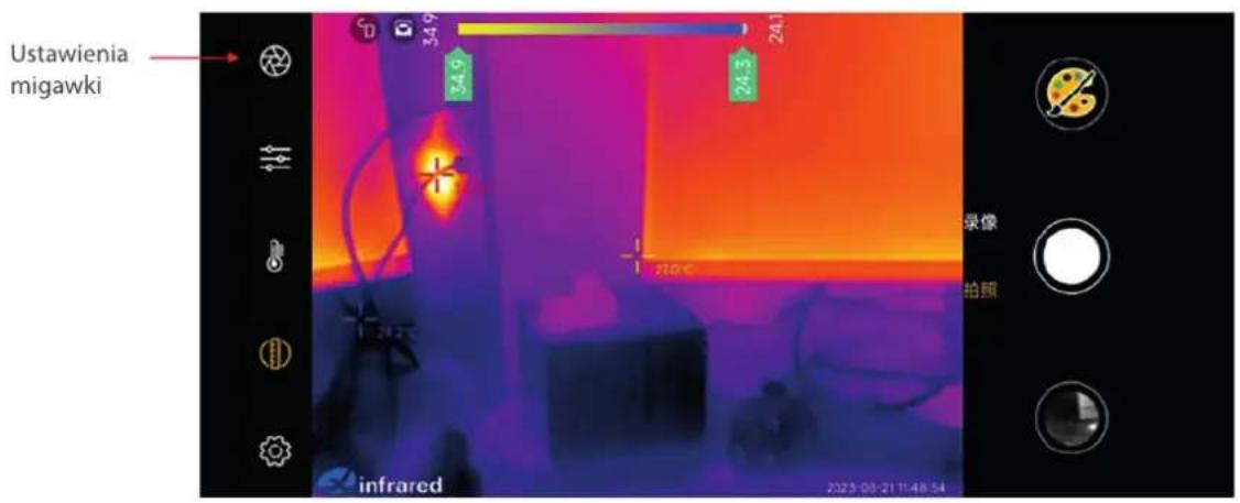 Ustawienia migawki 34.9 24.1 34.9 24.3 21.0°C infrared 2023-08-21 11:48:54 录像 拍照
