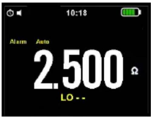 10:18 Alarm Auto 2.500 Ω LO --