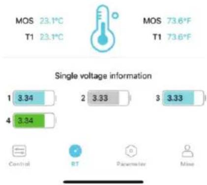 Volt LiFePO4+BMS - Informacje o napięciu pojedynczych ogniw: - 1