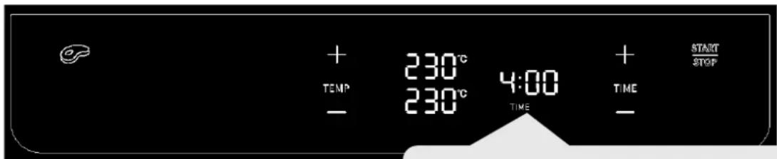 + 230°C 4:00 + TEMP 230°C TIME + TIME START - - STOP